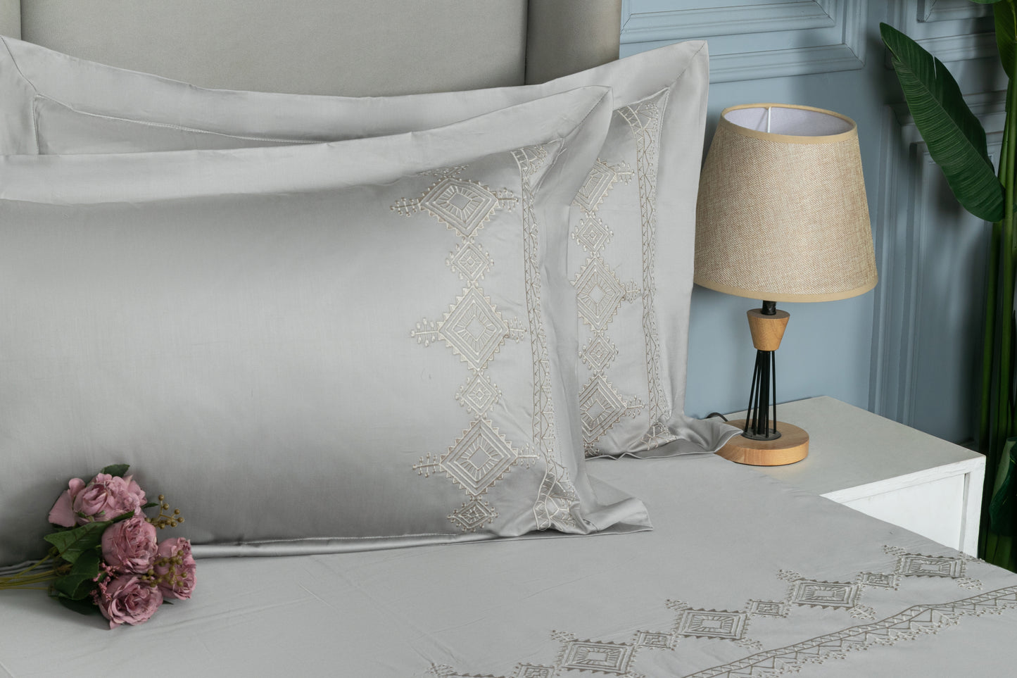 EMBROIDERY BEDSHEET 100% COTTON (3PCS) - Bedding Bliss