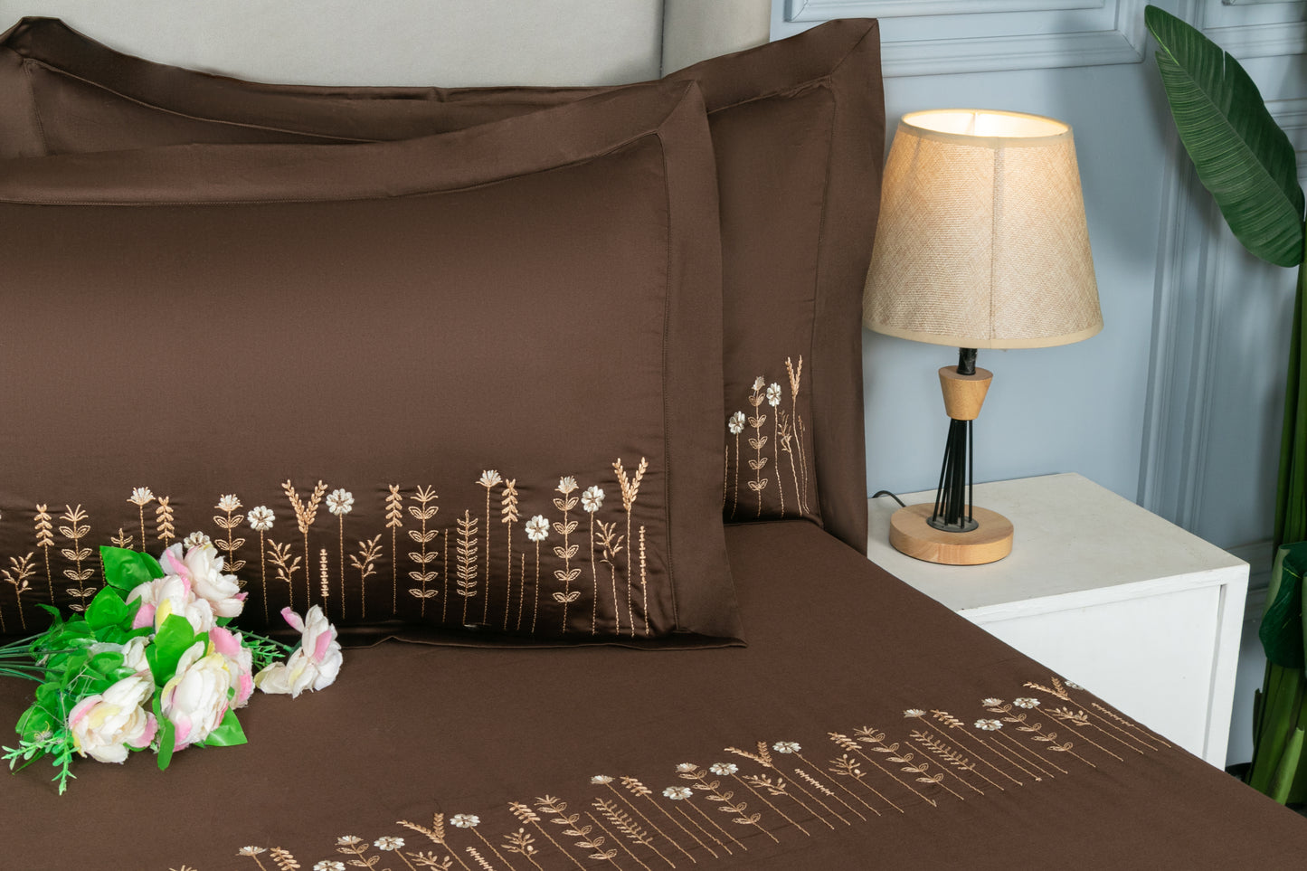 EMBROIDERY BEDSHEET 100% COTTON (3PCS)