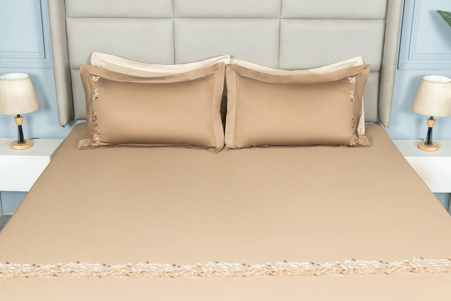 EMBROIDERY BEDSHEET 100% COTTON (3PCS) - Bedding Bliss