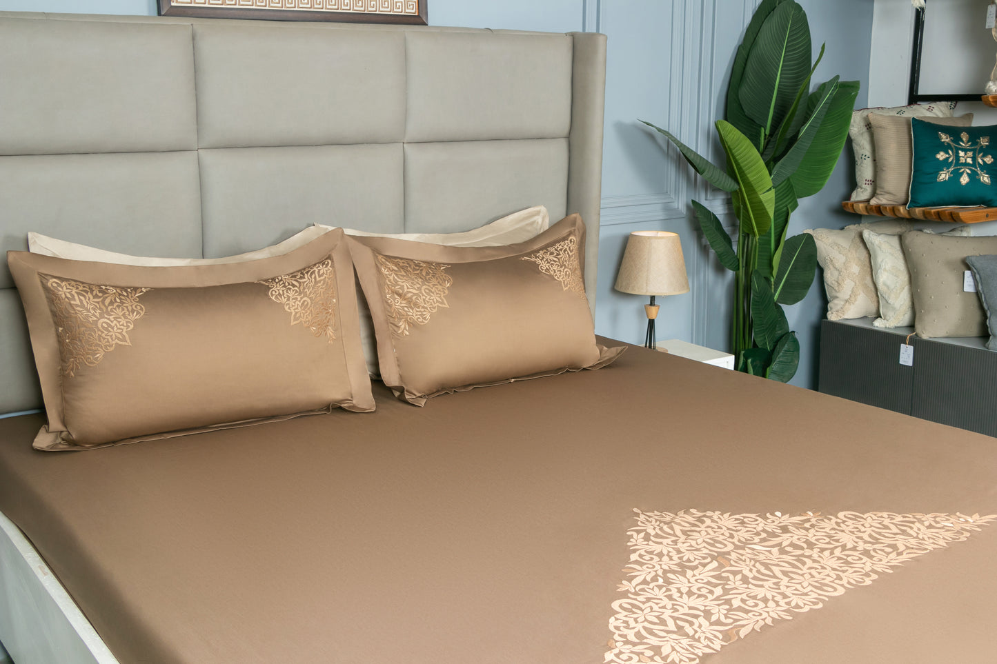EMBROIDERY BEDSHEET 100% COTTON (3PCS) - Bedding Bliss