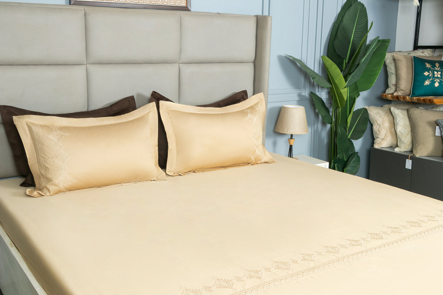 EMBROIDERY BEDSHEET 100% COTTON (3PCS) - Bedding Bliss