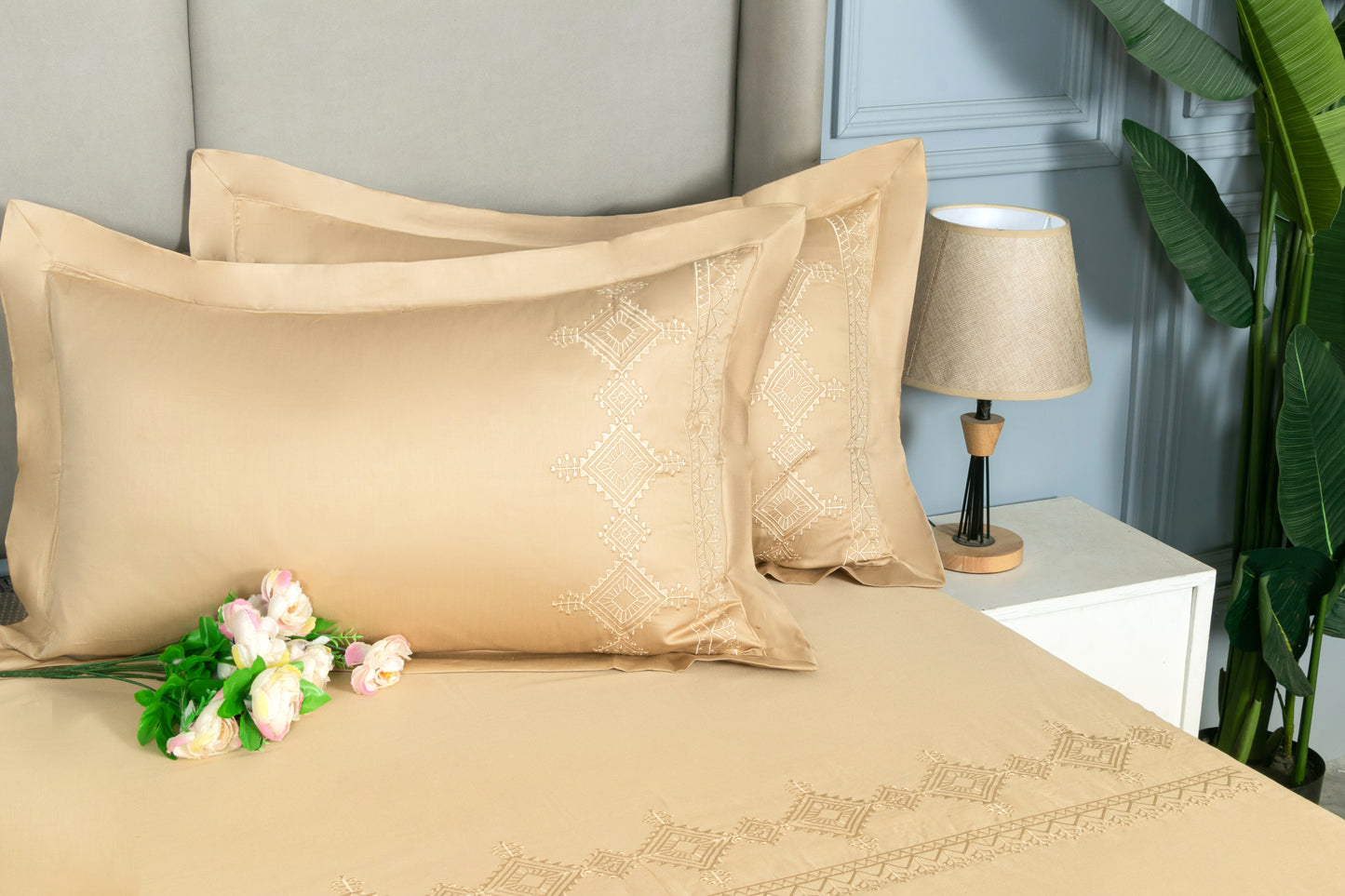 EMBROIDERY BEDSHEET 100% COTTON (3PCS) - Bedding Bliss