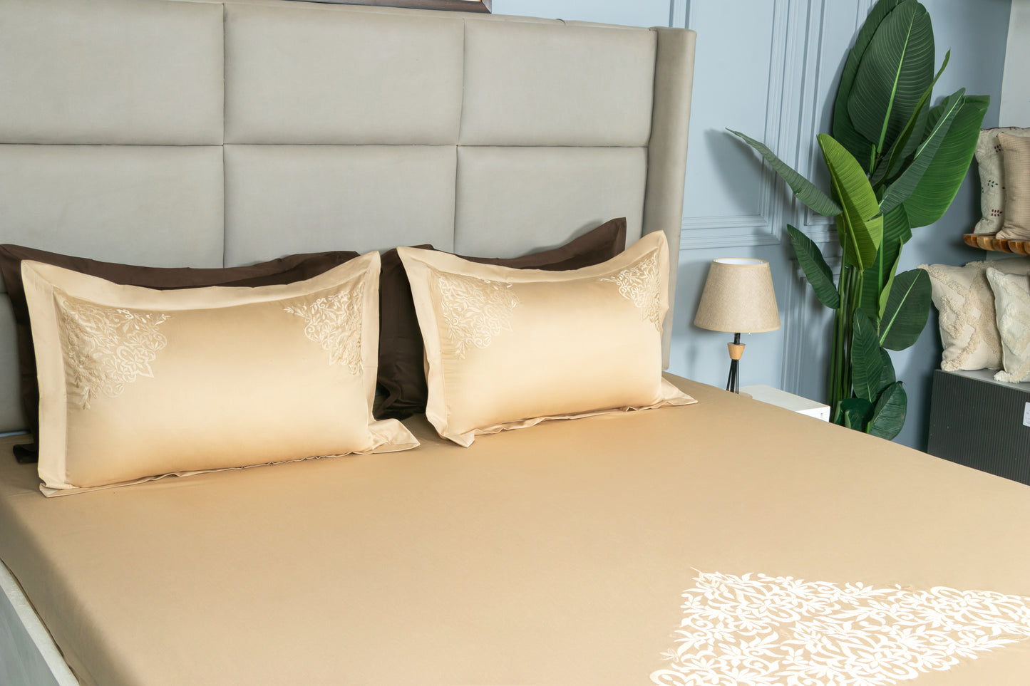 EMBROIDERY BEDSHEET 100% COTTON (3PCS) - Bedding Bliss