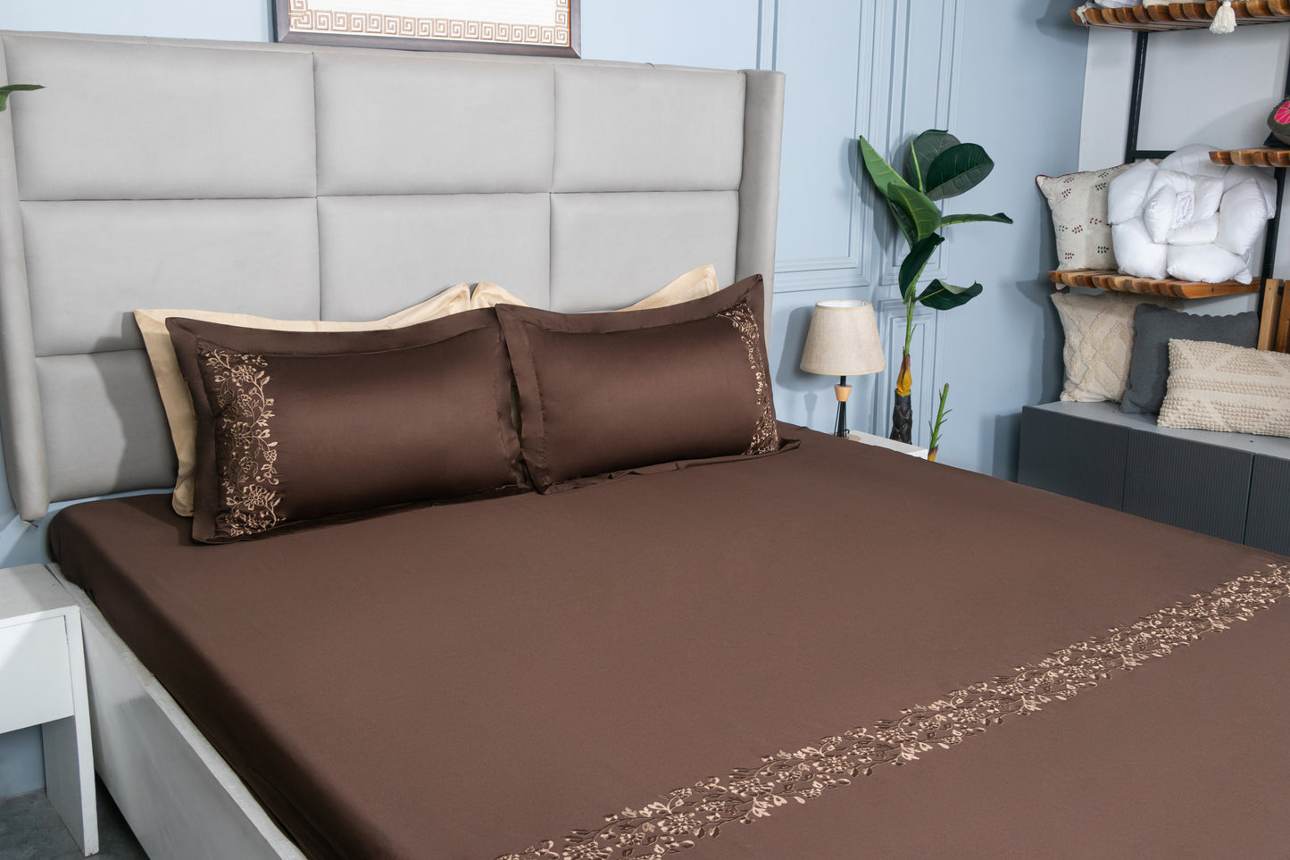 EMBROIDERY BEDSHEET 100% COTTON (3PCS)