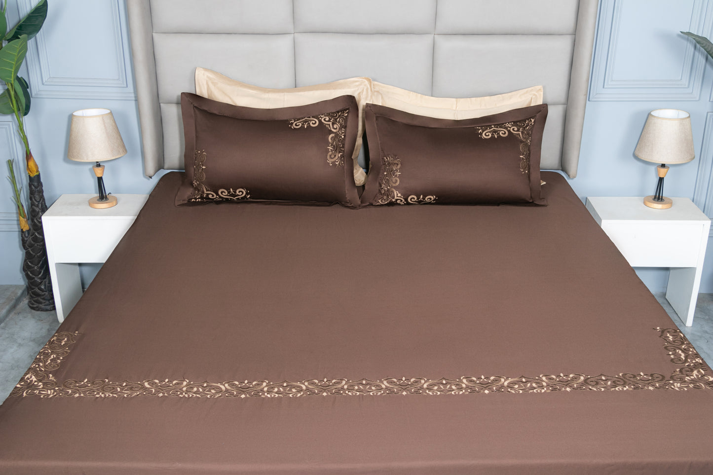 EMBROIDERY BEDSHEET 100% COTTON (3PCS)
