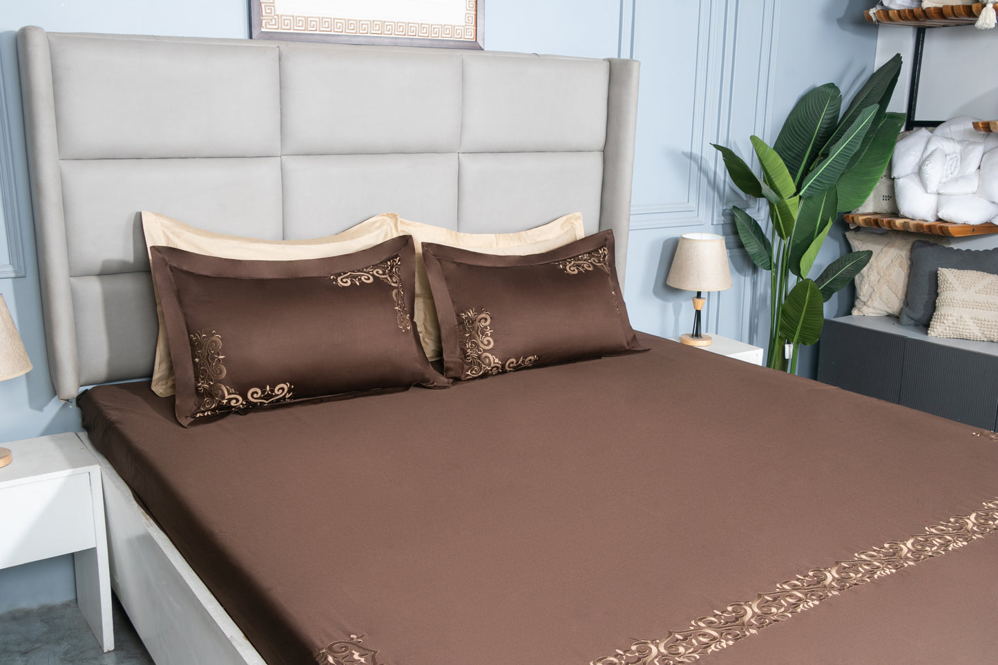 EMBROIDERY BEDSHEET 100% COTTON (3PCS)