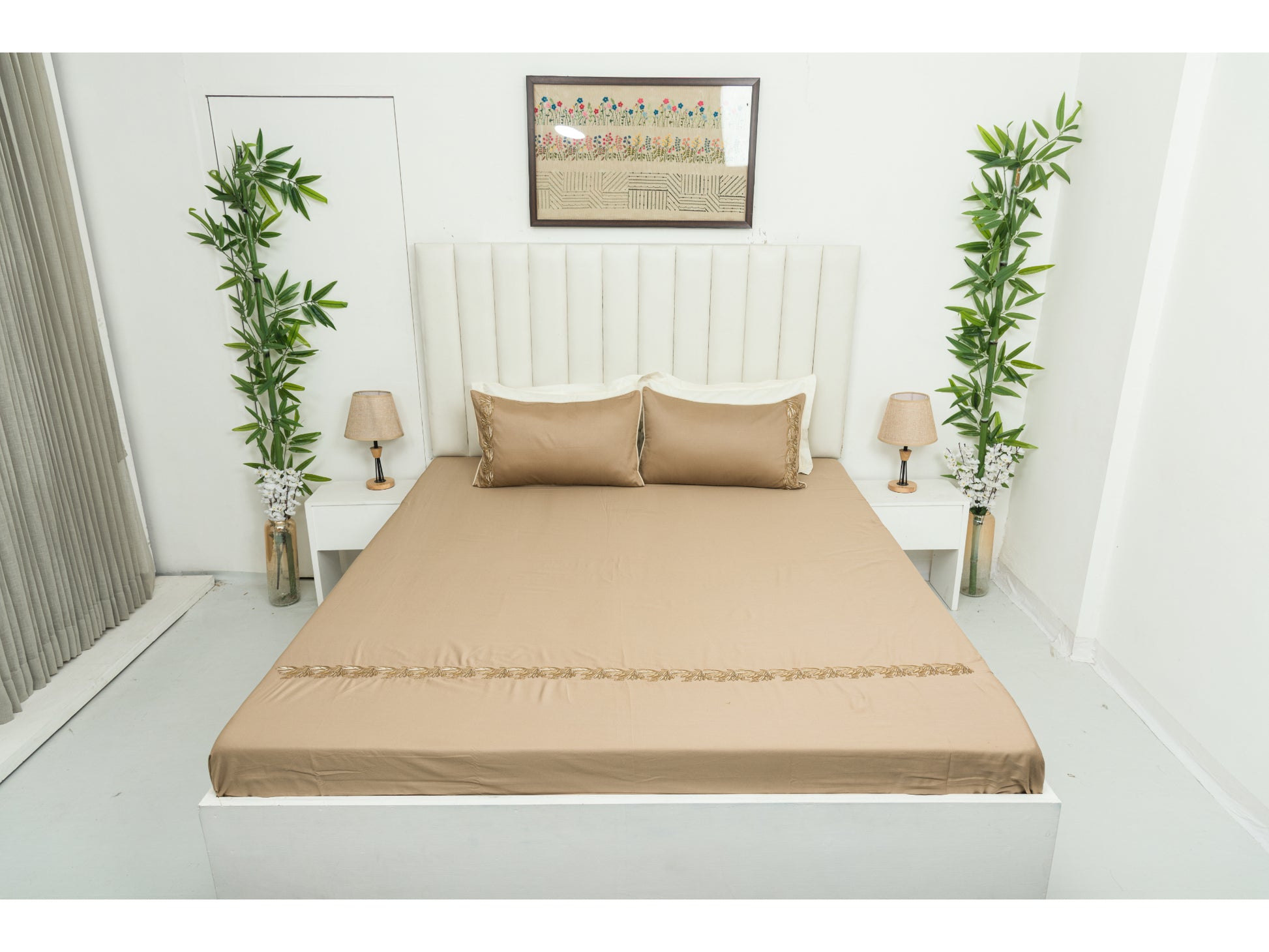 EMBROIDERY BEDSHEET 100% COTTON (3PCS) - Bedding Bliss