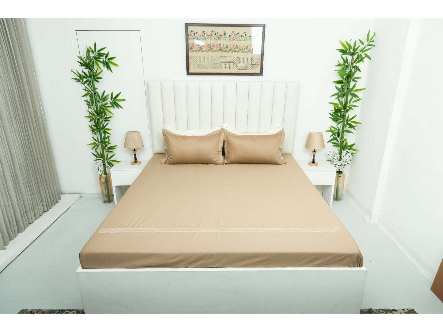EMBROIDERY BEDSHEET 100% COTTON (3PCS) - Bedding Bliss