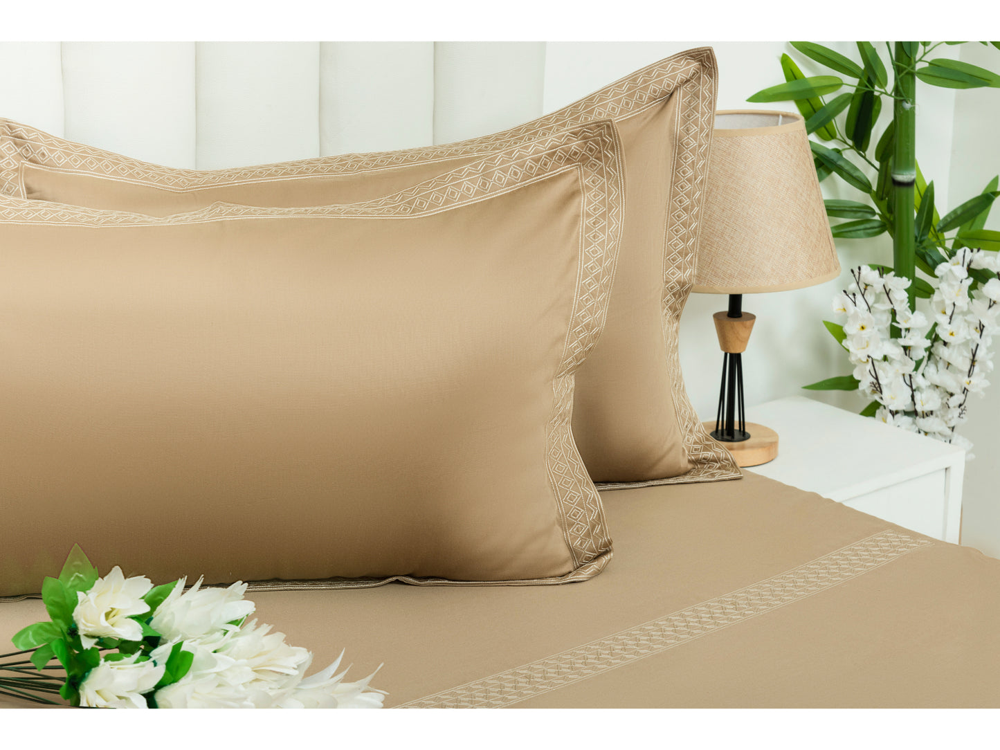 EMBROIDERY BEDSHEET 100% COTTON (3PCS) - Bedding Bliss