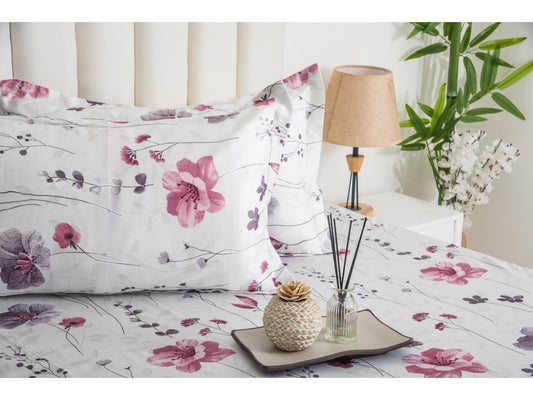 GUARANTEED PRINTED BEDSHEET 100% COTTON (3PCS,WHITE) - Bedding Bliss