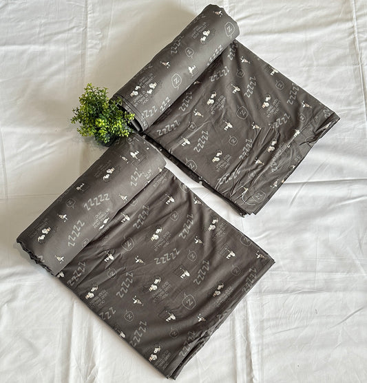 PURE COTTON 3 LAYER DOHOR (1 PCS, DARK GREY) - Bedding Bliss