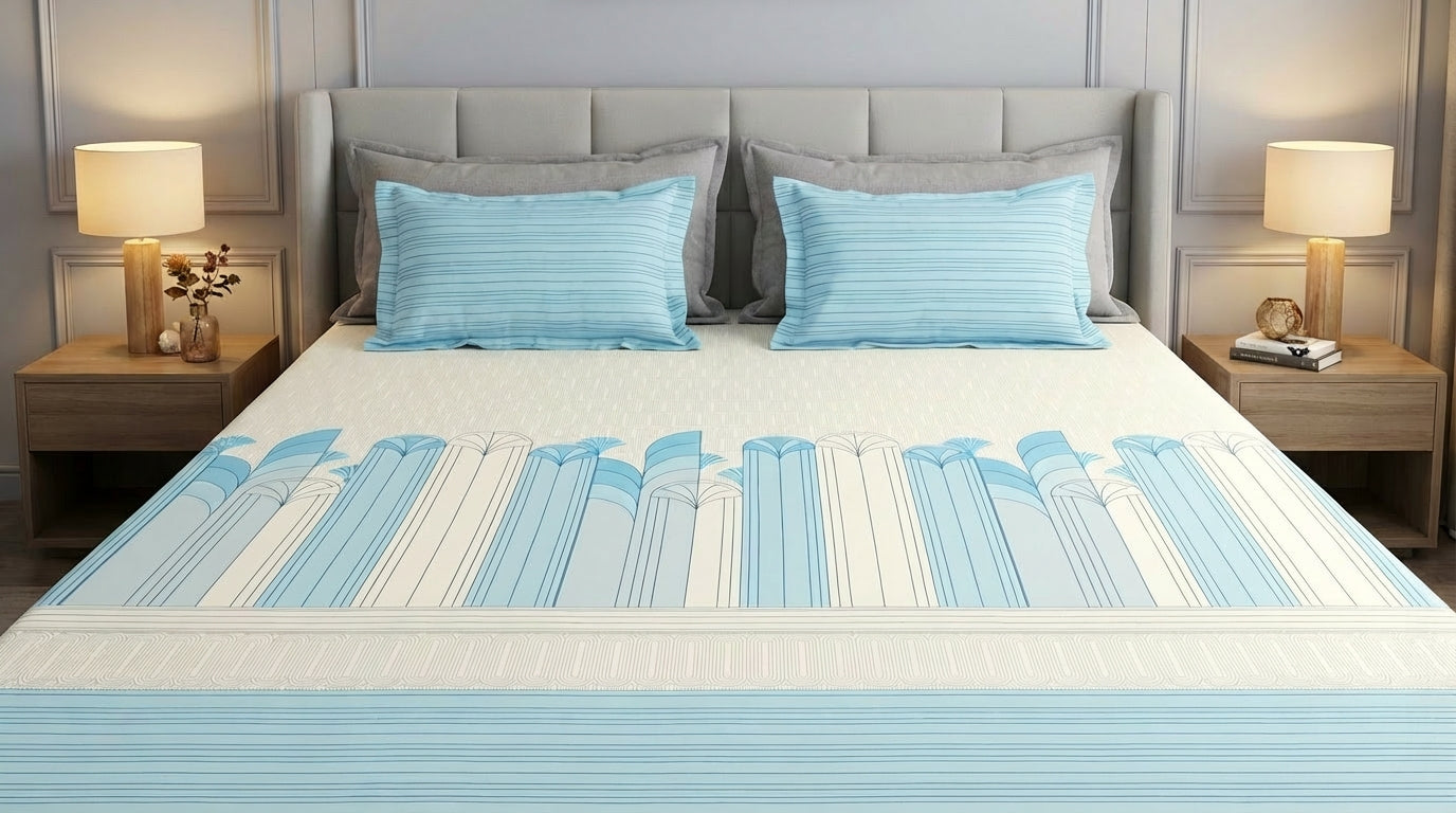 Sky Lines Printed Bedsheet (3Pcs)