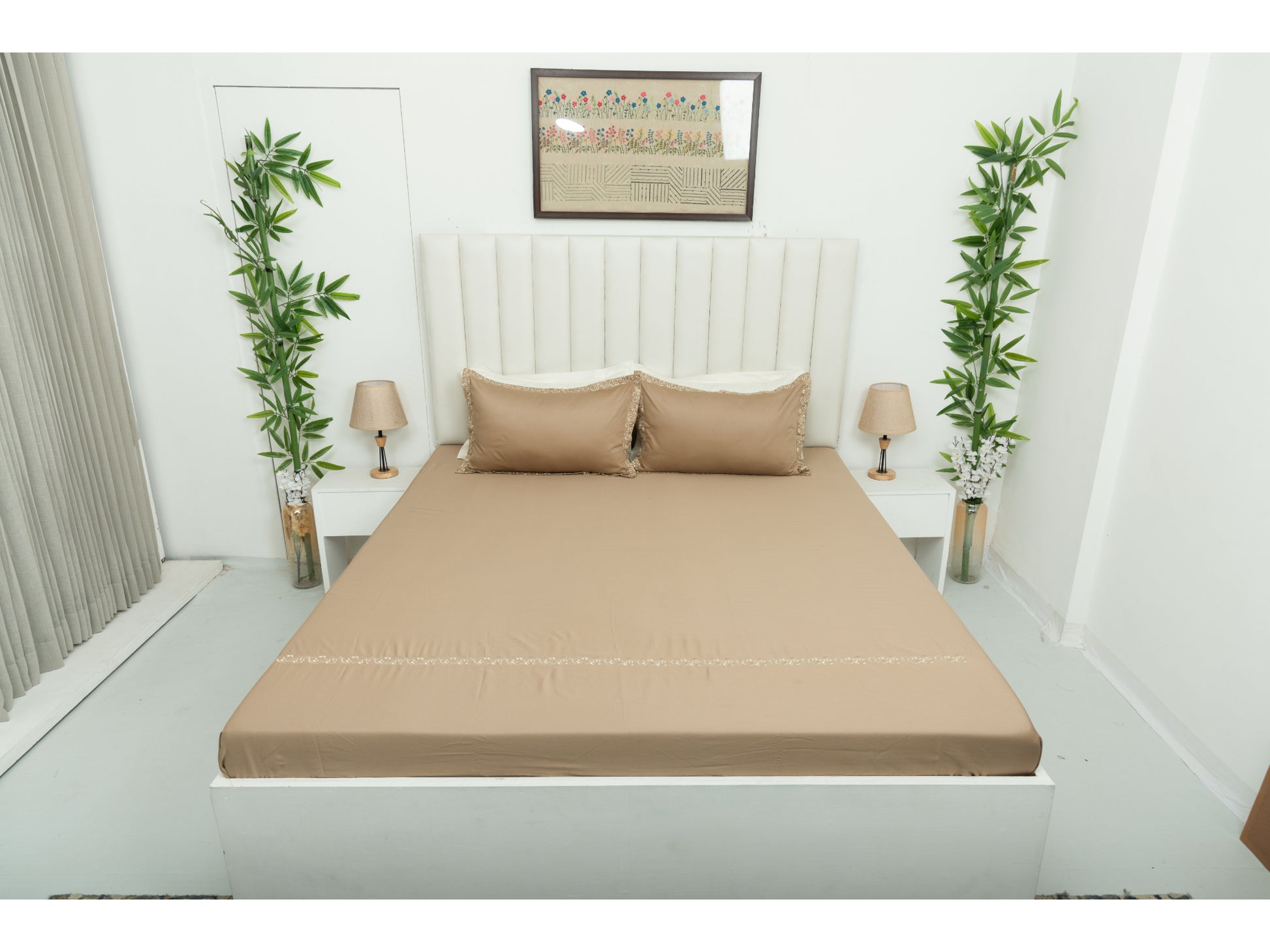 EMBROIDERY BEDSHEET 100% COTTON (3PCS) - Bedding Bliss