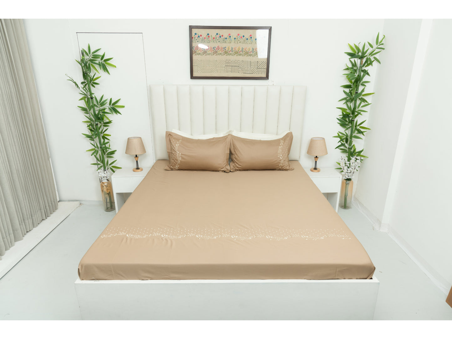 EMBROIDERY BEDSHEET 100% COTTON (3PCS) - Bedding Bliss