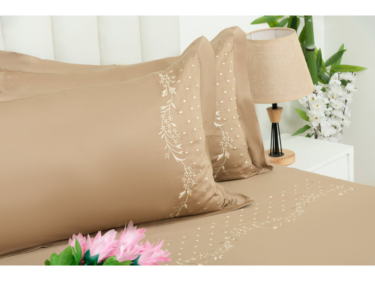 EMBROIDERY BEDSHEET 100% COTTON (3PCS) - Bedding Bliss
