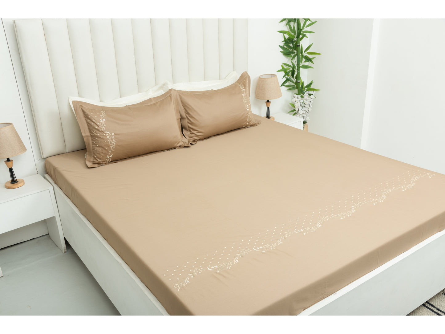 EMBROIDERY BEDSHEET 100% COTTON (3PCS) - Bedding Bliss