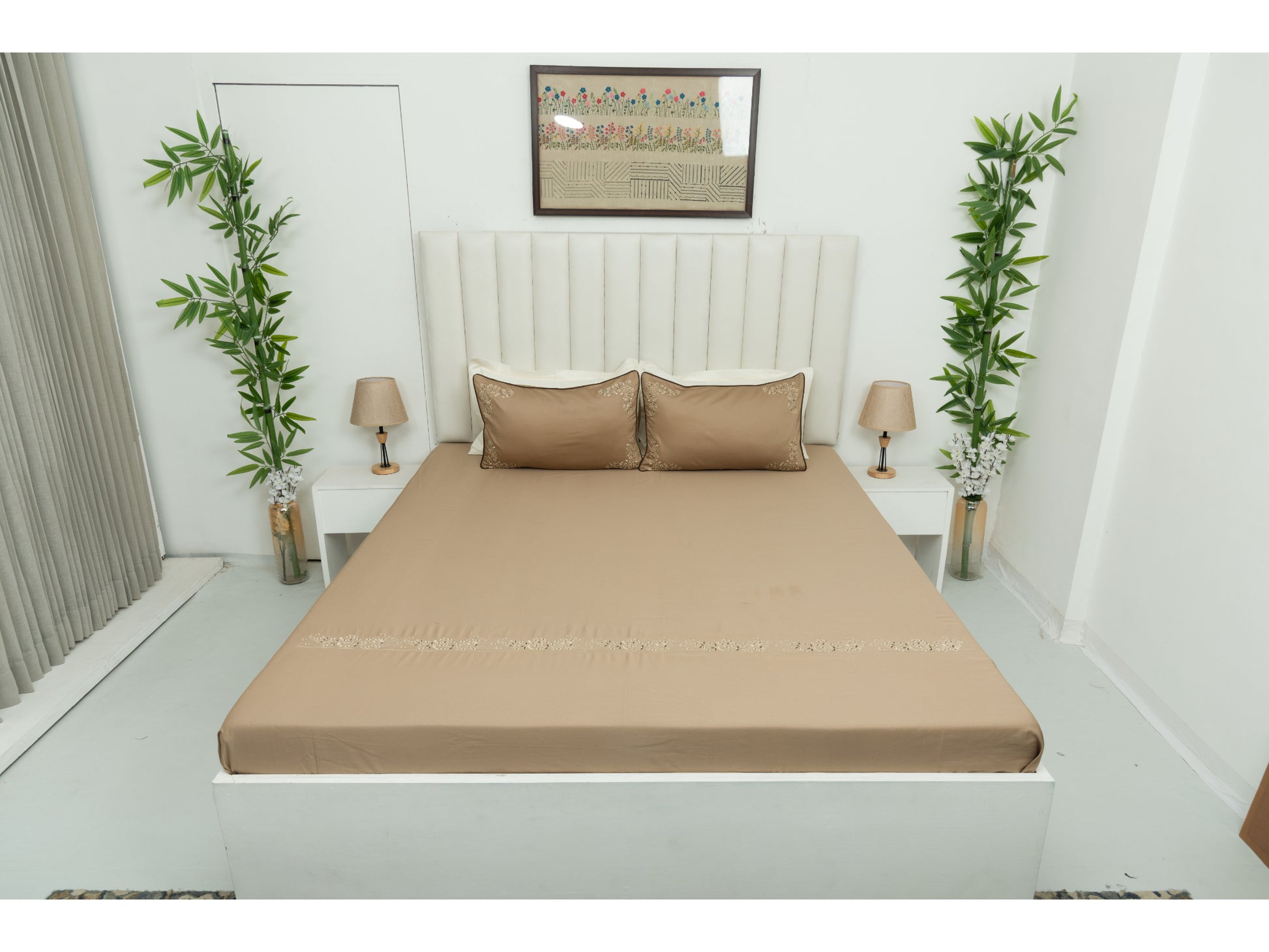 EMBROIDERY BEDSHEET 100% COTTON (3PCS) - Bedding Bliss