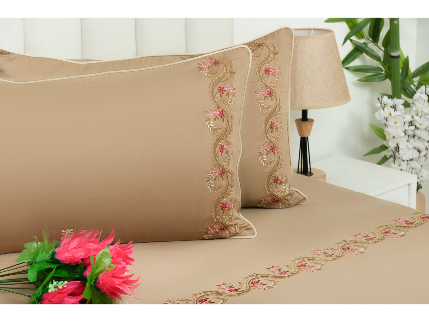 EMBROIDERY BEDSHEET 100% COTTON (3PCS)