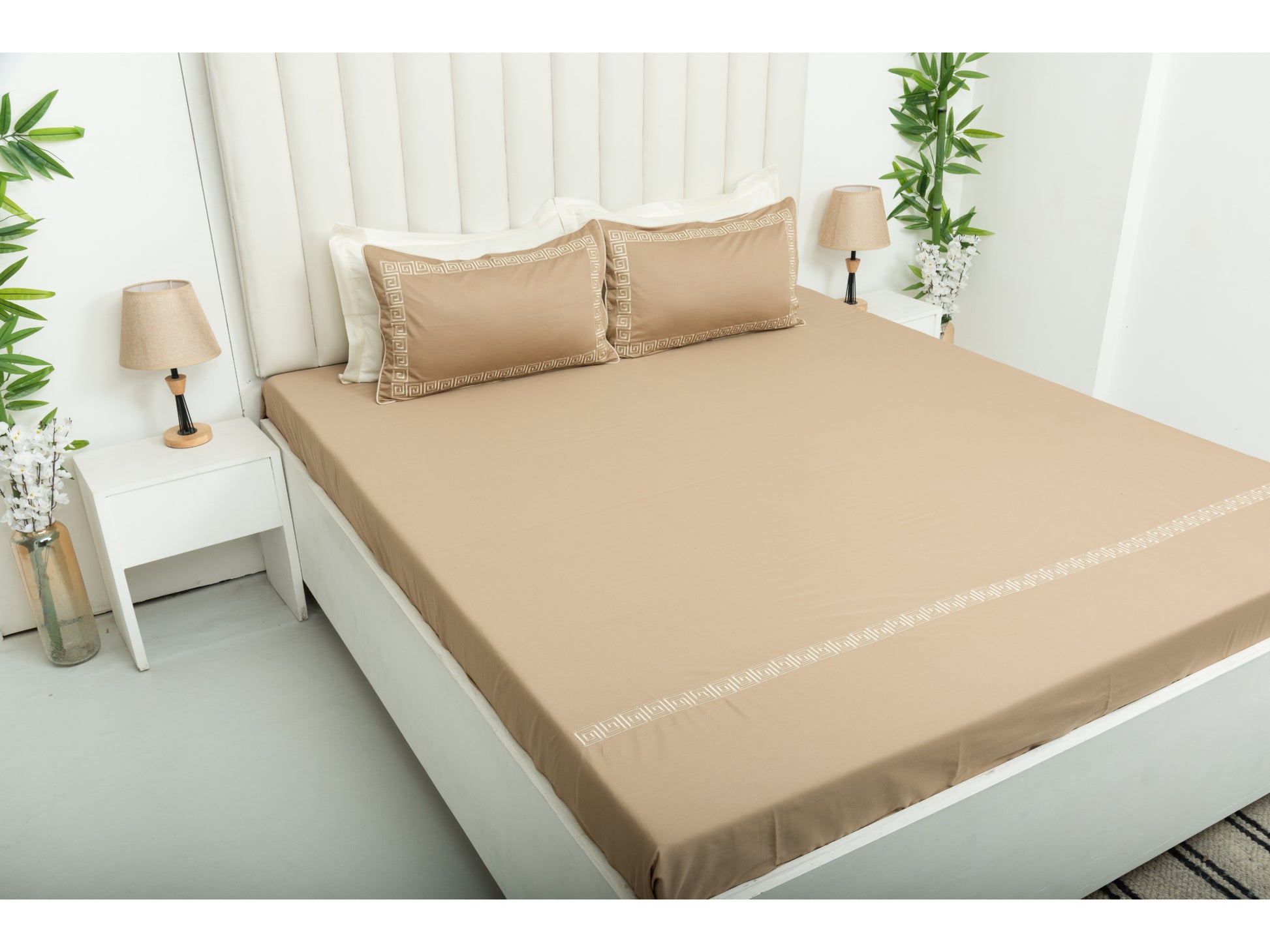EMBROIDERY BEDSHEET 100% COTTON (3PCS) - Bedding Bliss
