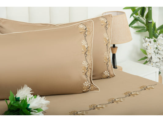 EMBROIDERY BEDSHEET 100% COTTON (3PCS) - Bedding Bliss