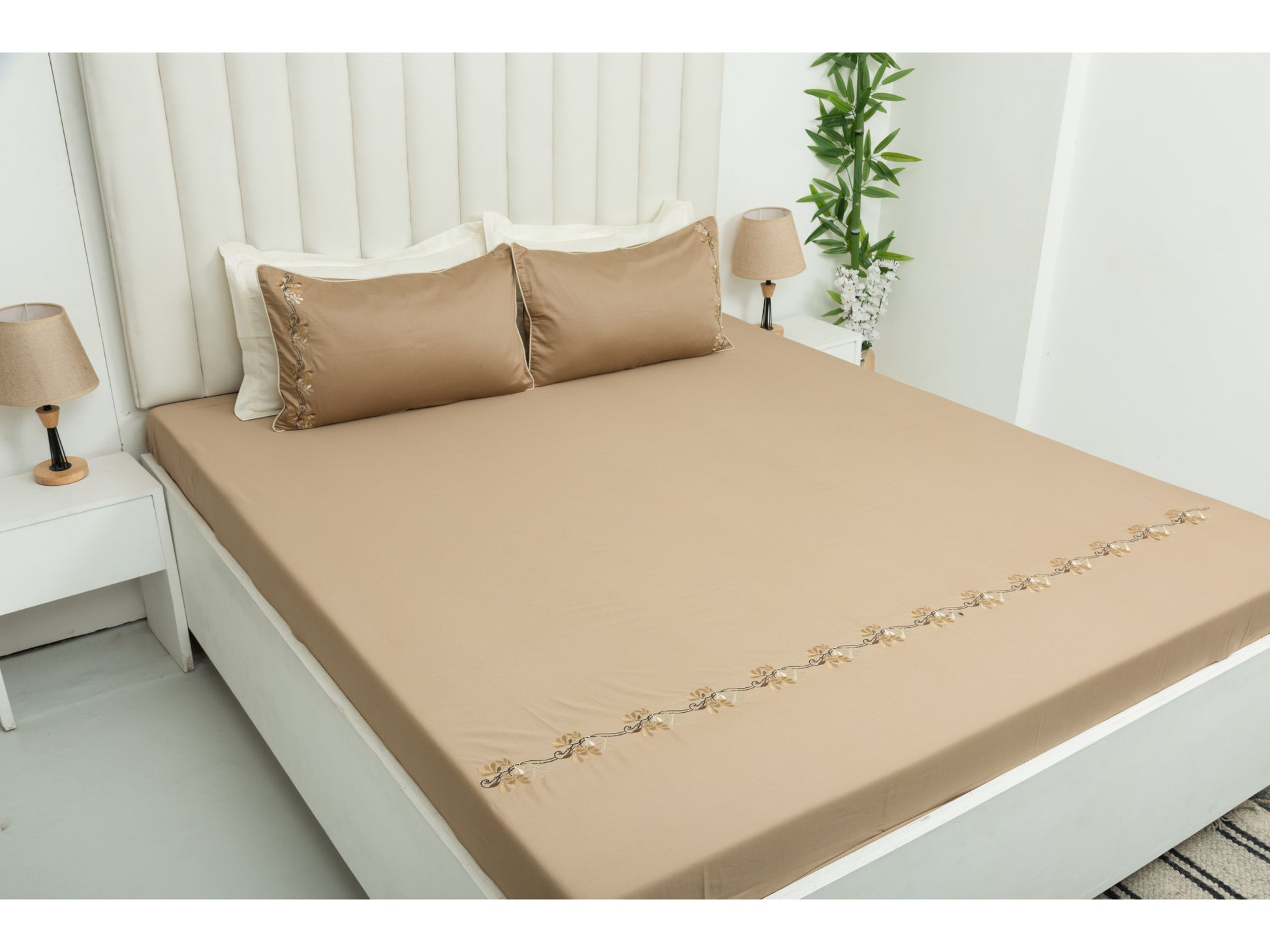 EMBROIDERY BEDSHEET 100% COTTON (3PCS) - Bedding Bliss