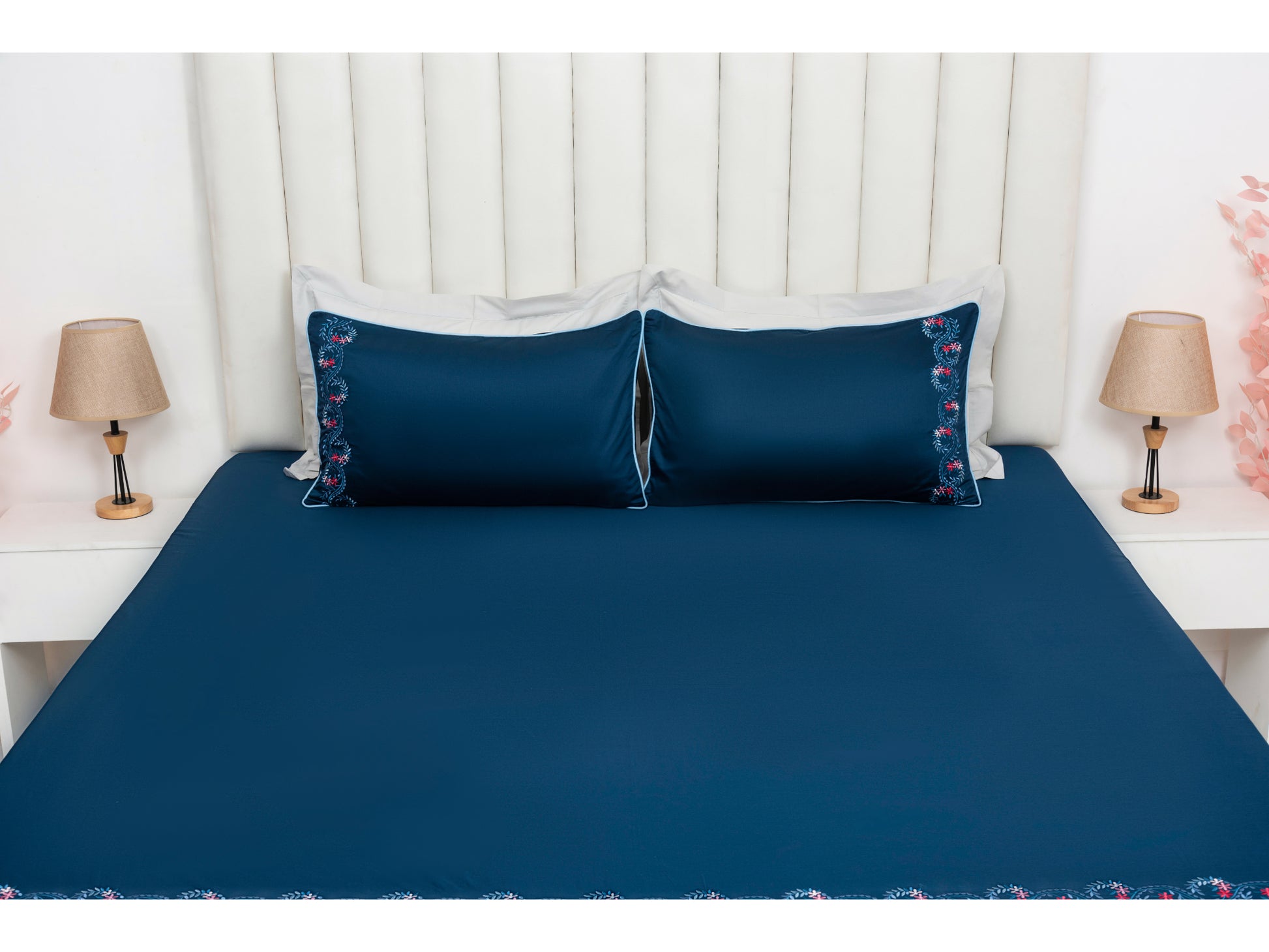 EMBROIDERY BEDSHEET 100% COTTON (3PCS) - Bedding Bliss