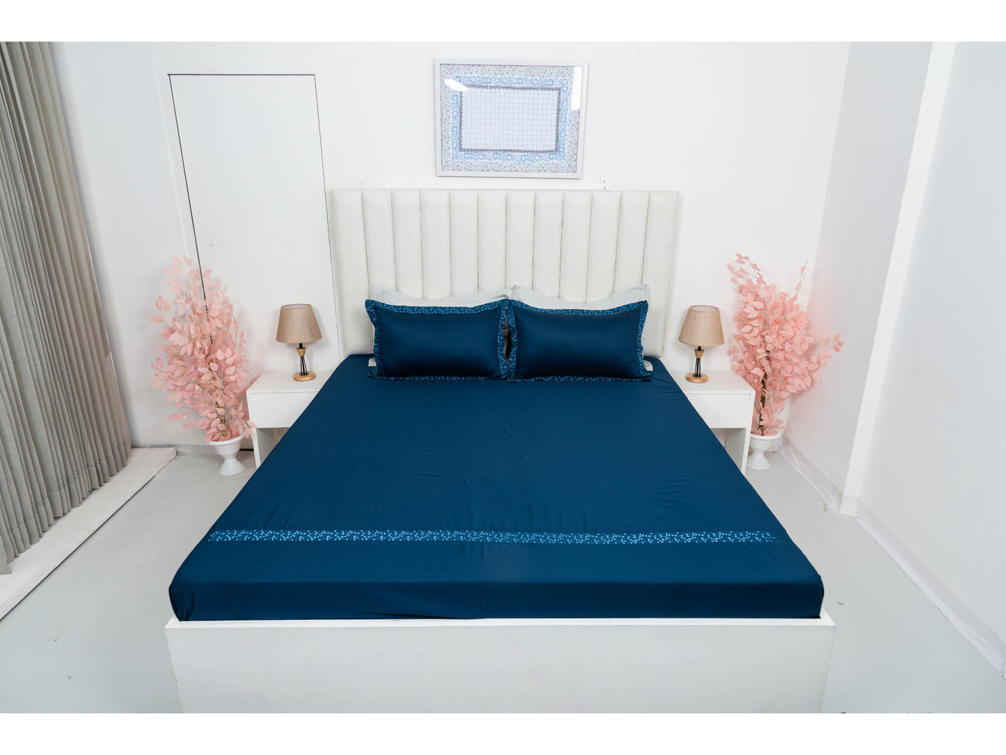 EMBROIDERY BEDSHEET 100% COTTON (3PCS) - Bedding Bliss