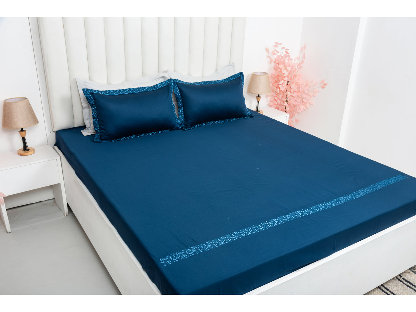 EMBROIDERY BEDSHEET 100% COTTON (3PCS) - Bedding Bliss