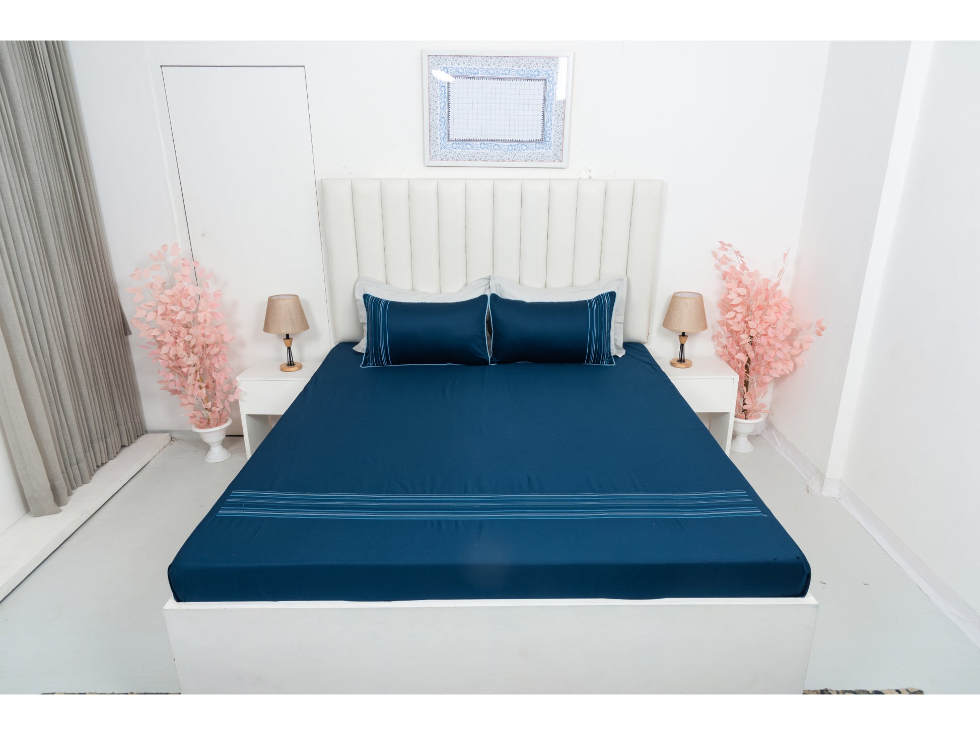 EMBROIDERY BEDSHEET 100% COTTON (3PCS) - Bedding Bliss