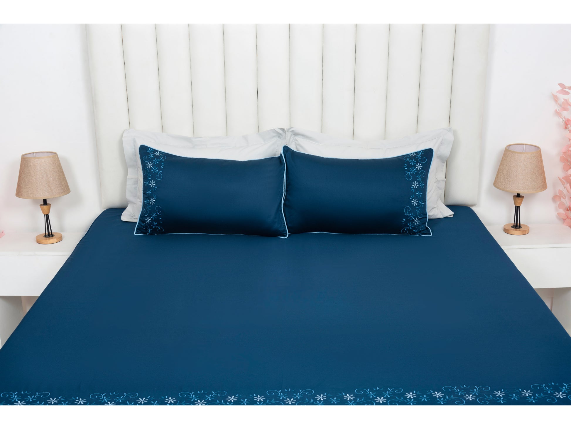 EMBROIDERY BEDSHEET 100% COTTON (3PCS) - Bedding Bliss