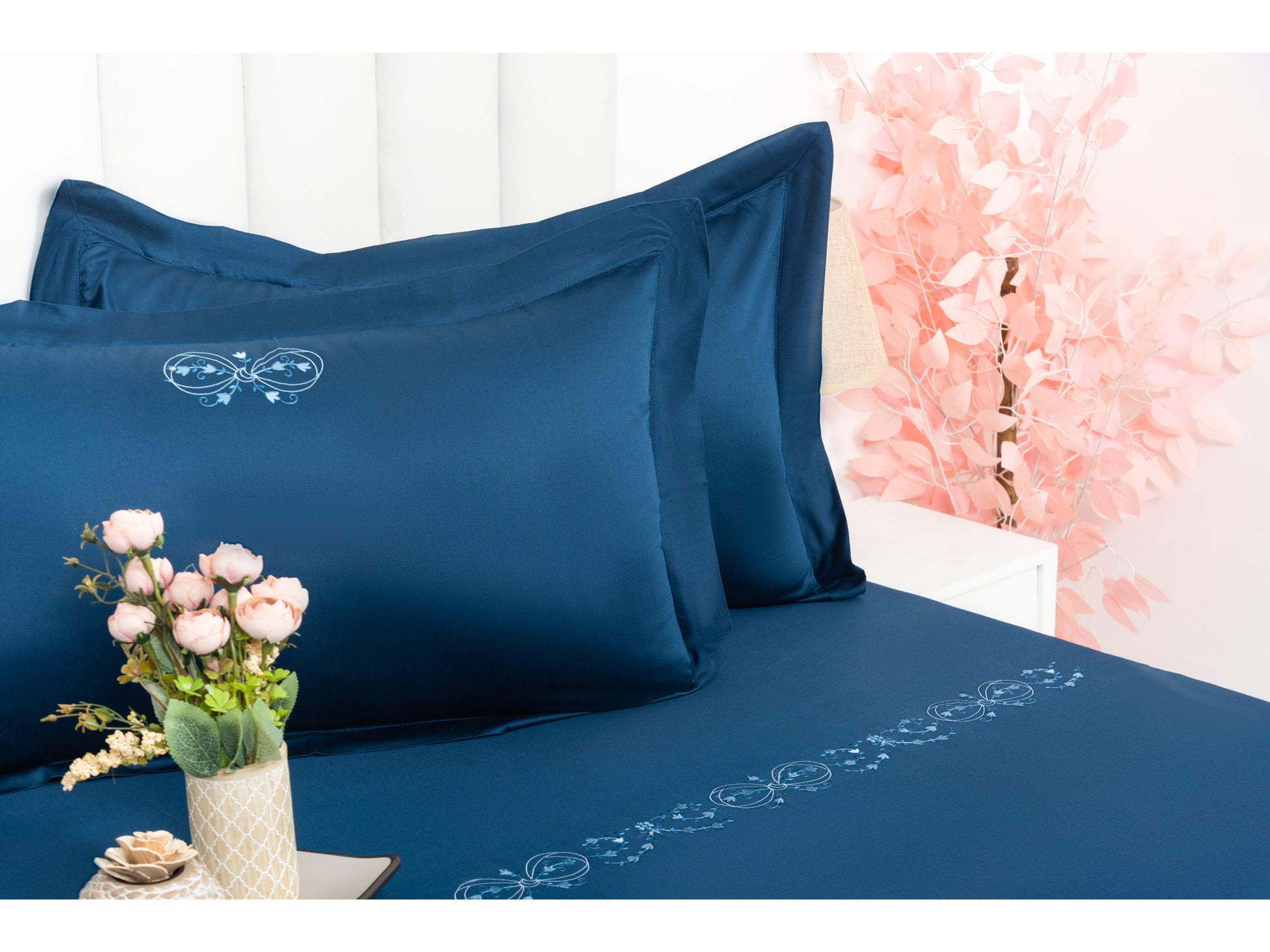 EMBROIDERY BEDSHEET 100% COTTON (3PCS) - Bedding Bliss