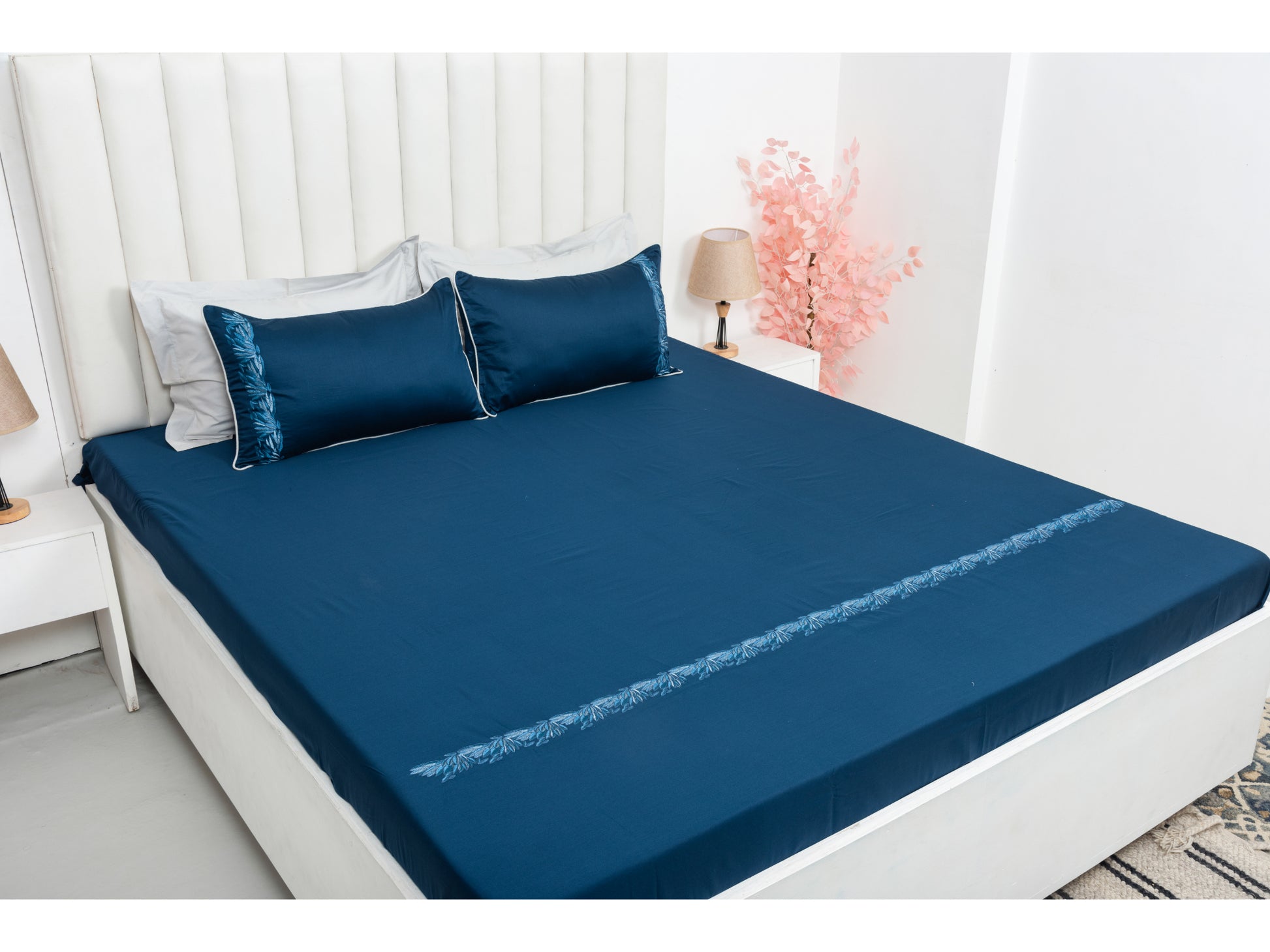 EMBROIDERY BEDSHEET 100% COTTON (3PCS) - Bedding Bliss