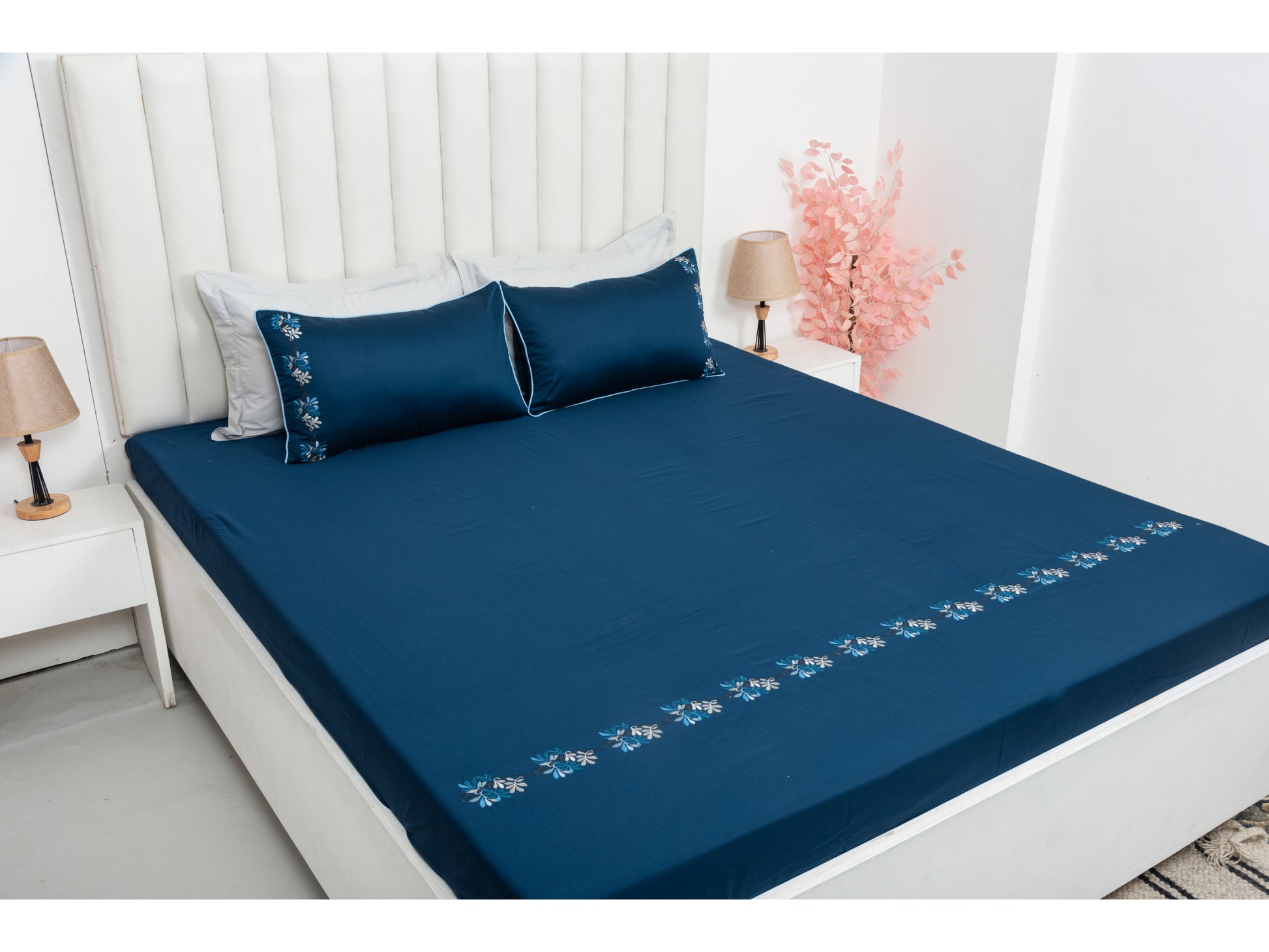 EMBROIDERY BEDSHEET 100% COTTON (3PCS) - Bedding Bliss