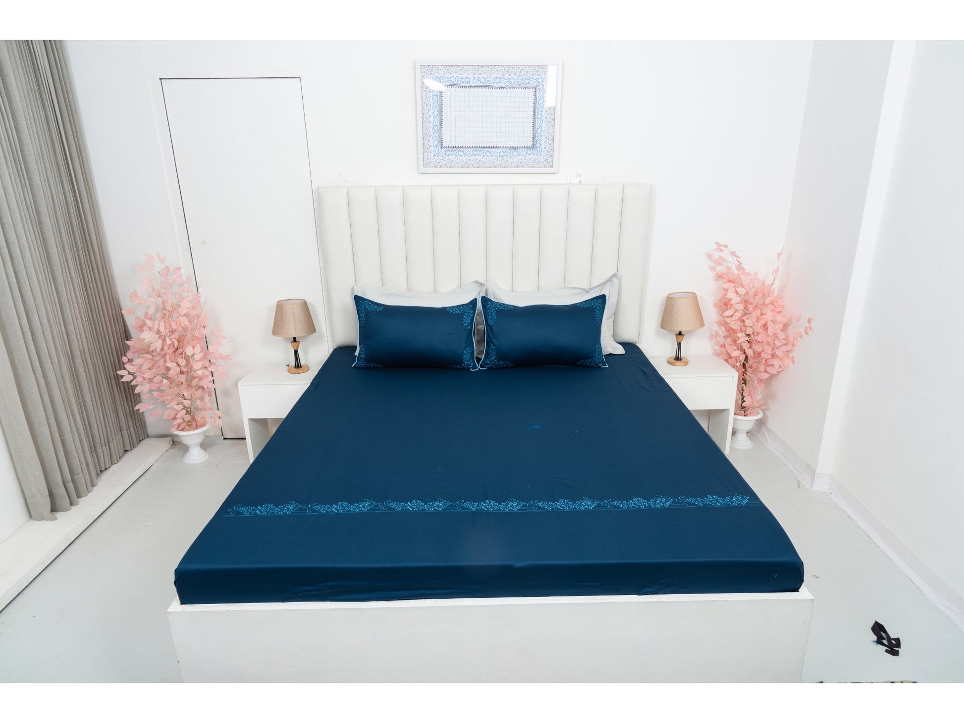 EMBROIDERY BEDSHEET 100% COTTON (3PCS) - Bedding Bliss