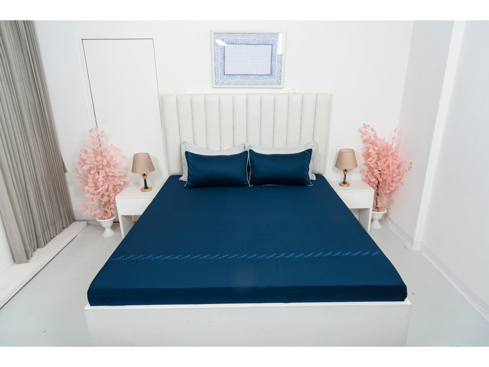 EMBROIDERY BEDSHEET 100% COTTON (3PCS) - Bedding Bliss