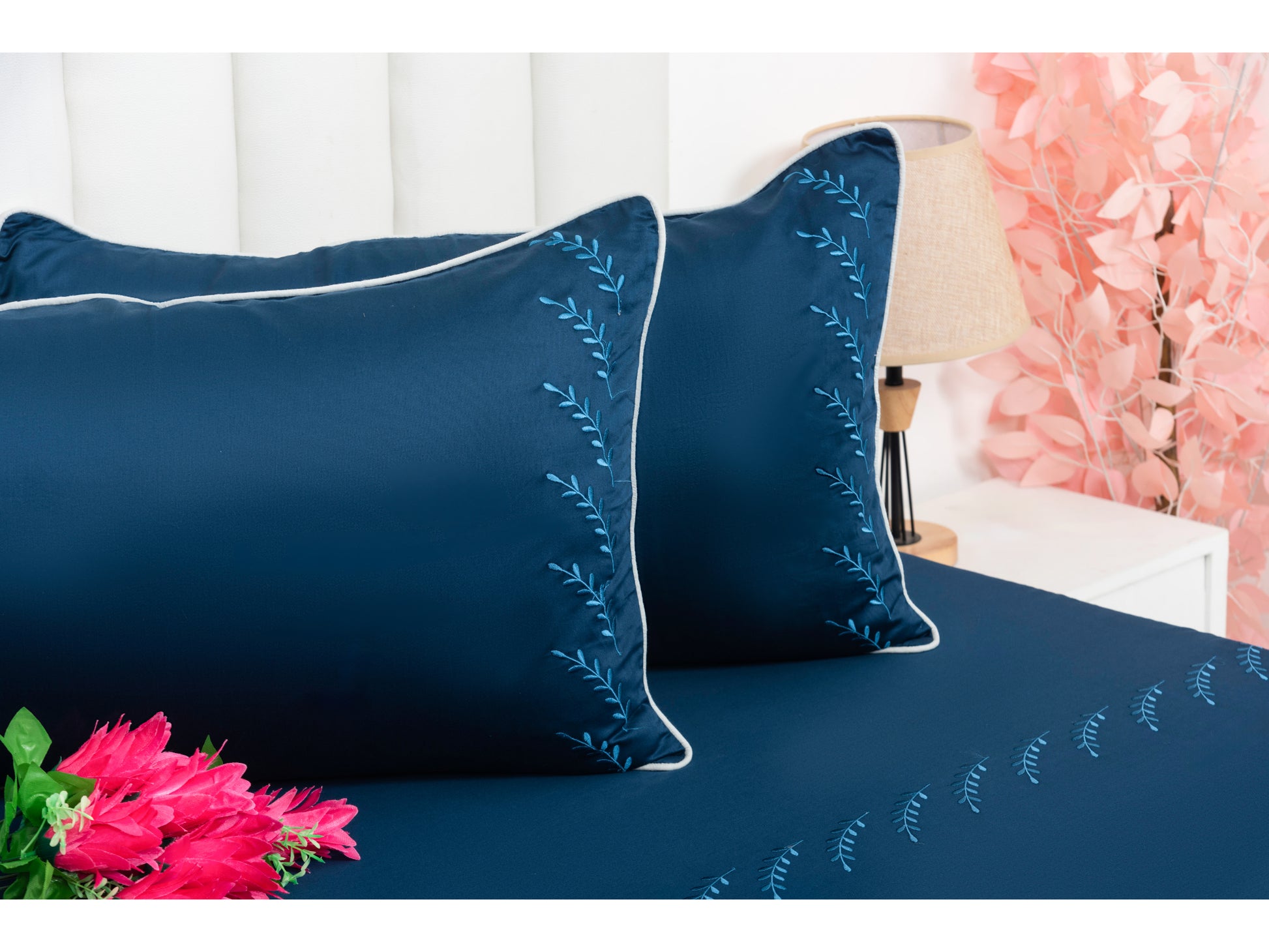EMBROIDERY BEDSHEET 100% COTTON (3PCS) - Bedding Bliss