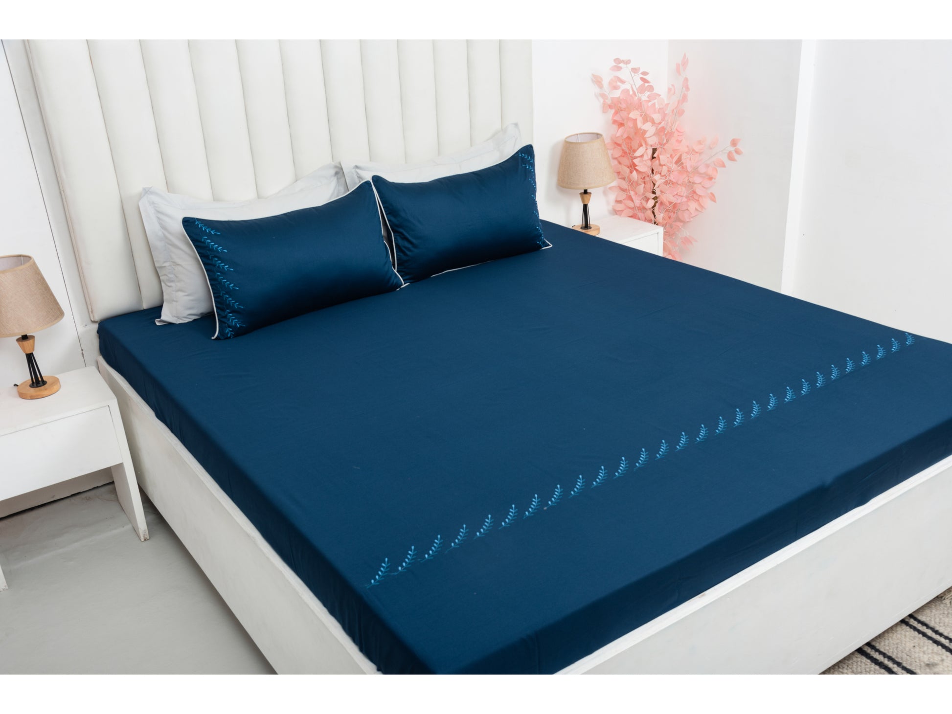 EMBROIDERY BEDSHEET 100% COTTON (3PCS) - Bedding Bliss