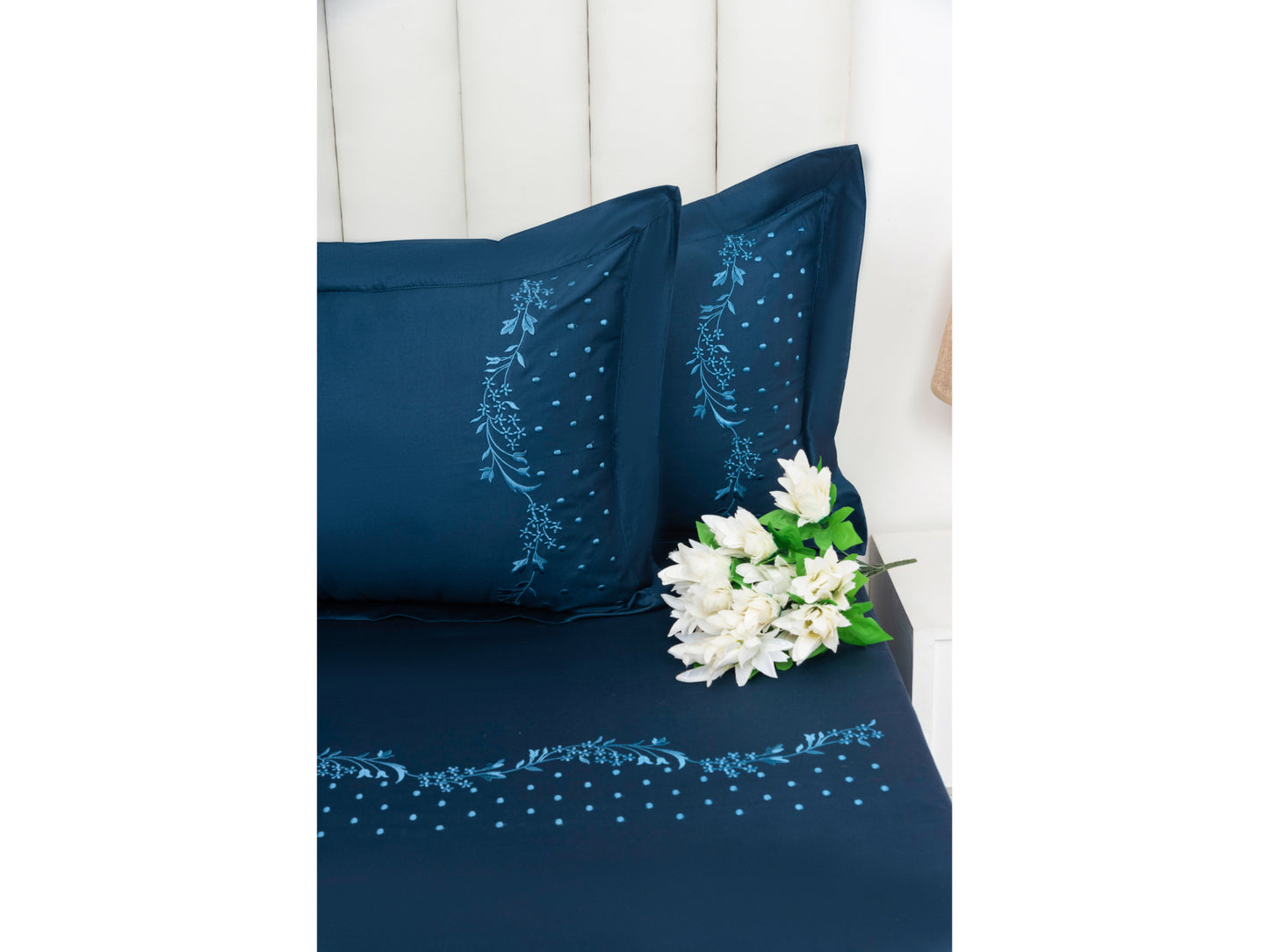 EMBROIDERY BEDSHEET 100% COTTON (3PCS) - Bedding Bliss