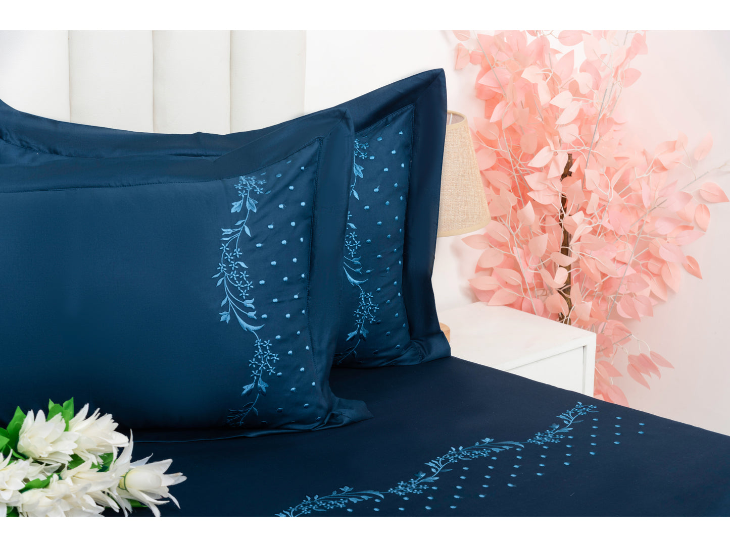 EMBROIDERY BEDSHEET 100% COTTON (3PCS) - Bedding Bliss