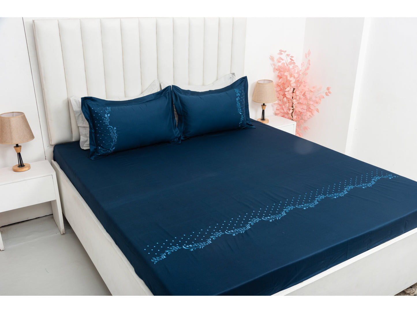 EMBROIDERY BEDSHEET 100% COTTON (3PCS) - Bedding Bliss