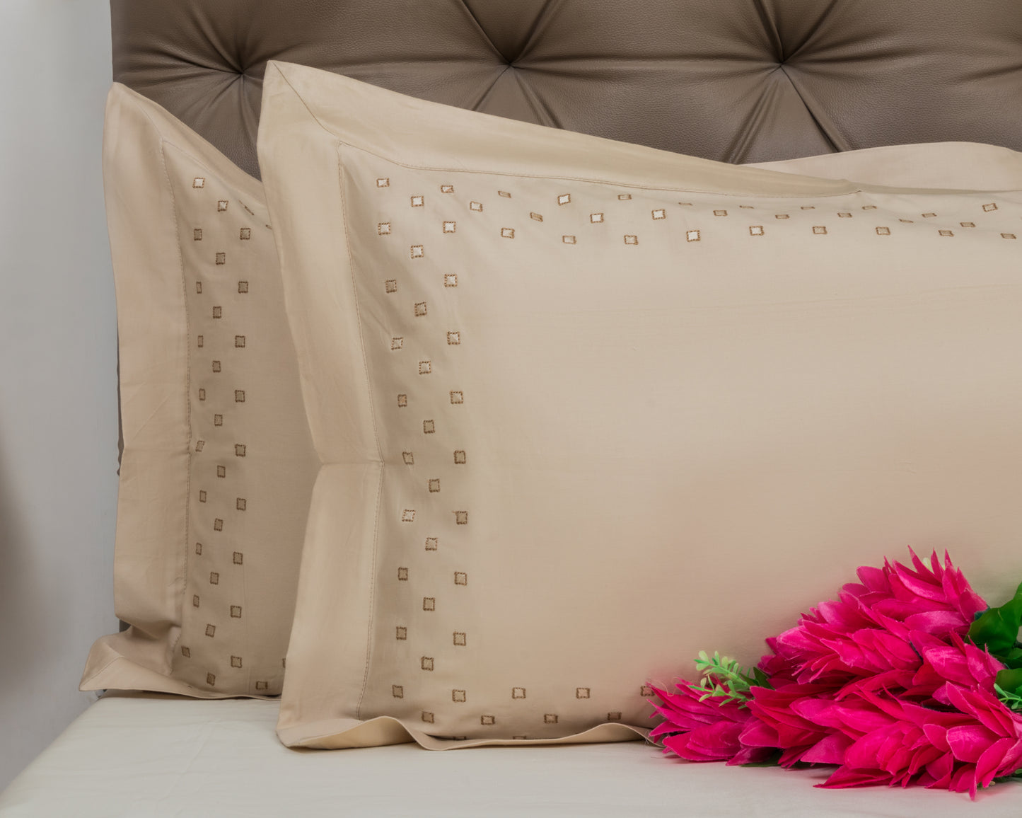 EMBROIDERY PILLOW COVER 100% COTTON (2PCS)