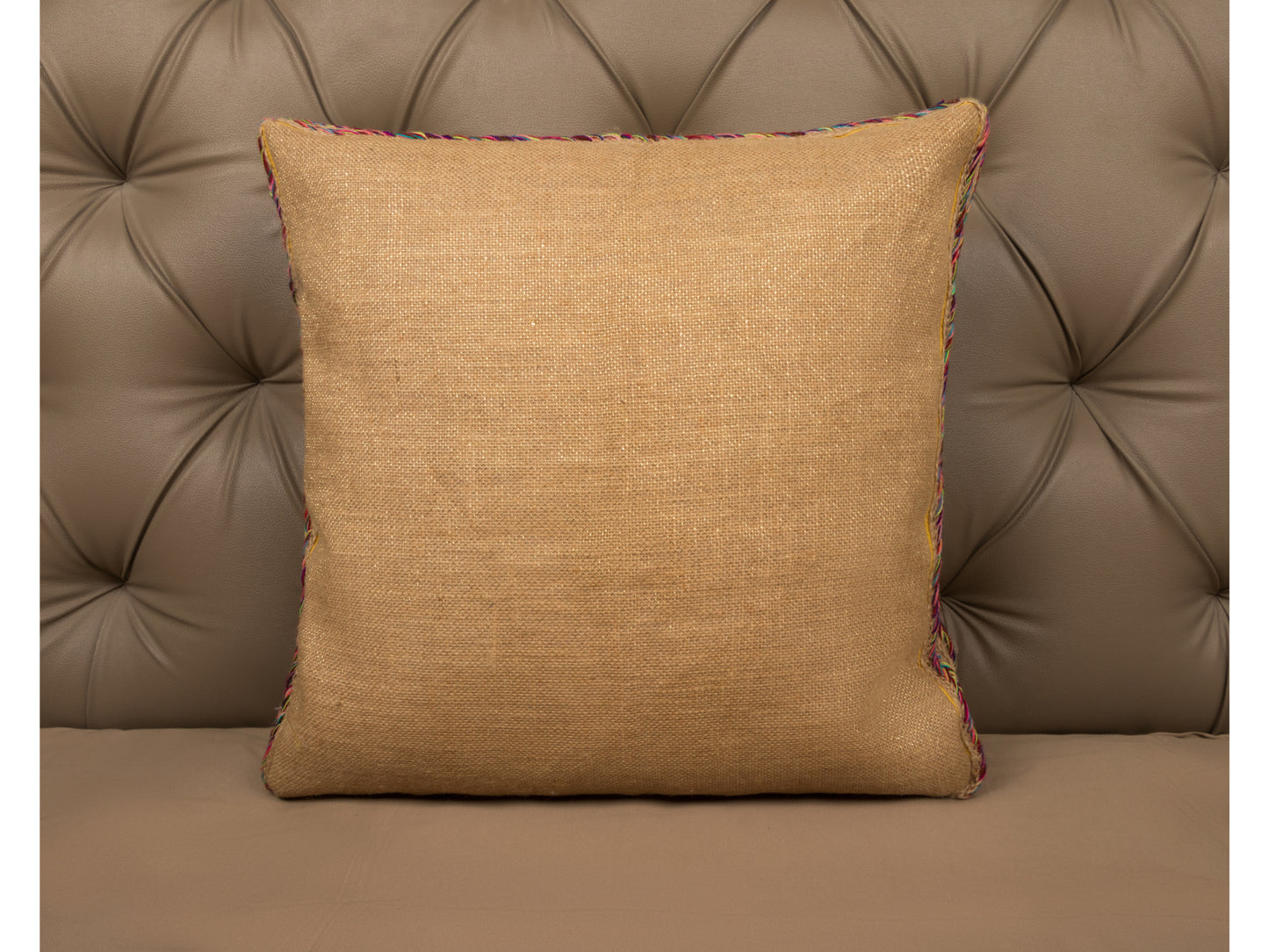 JUTE & ZARI WORK CUSION COVER (BROWN, 1 PCS) - Bedding Bliss