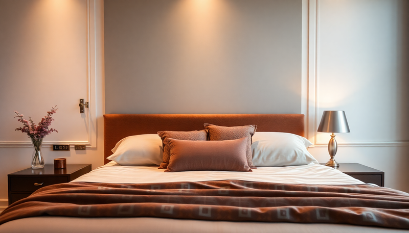 Luxurious bedroom with BeddingBliss sheets on bed