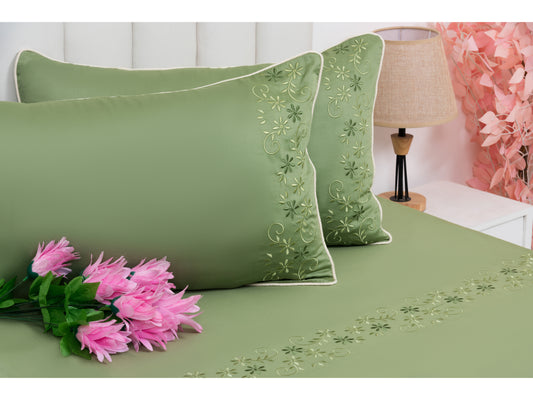 EMBROIDERY BEDSHEET 100% COTTON (3PCS) - Bedding Bliss