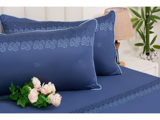 EMBROIDERY BEDSHEET 100% COTTON (3PCS) - Bedding Bliss