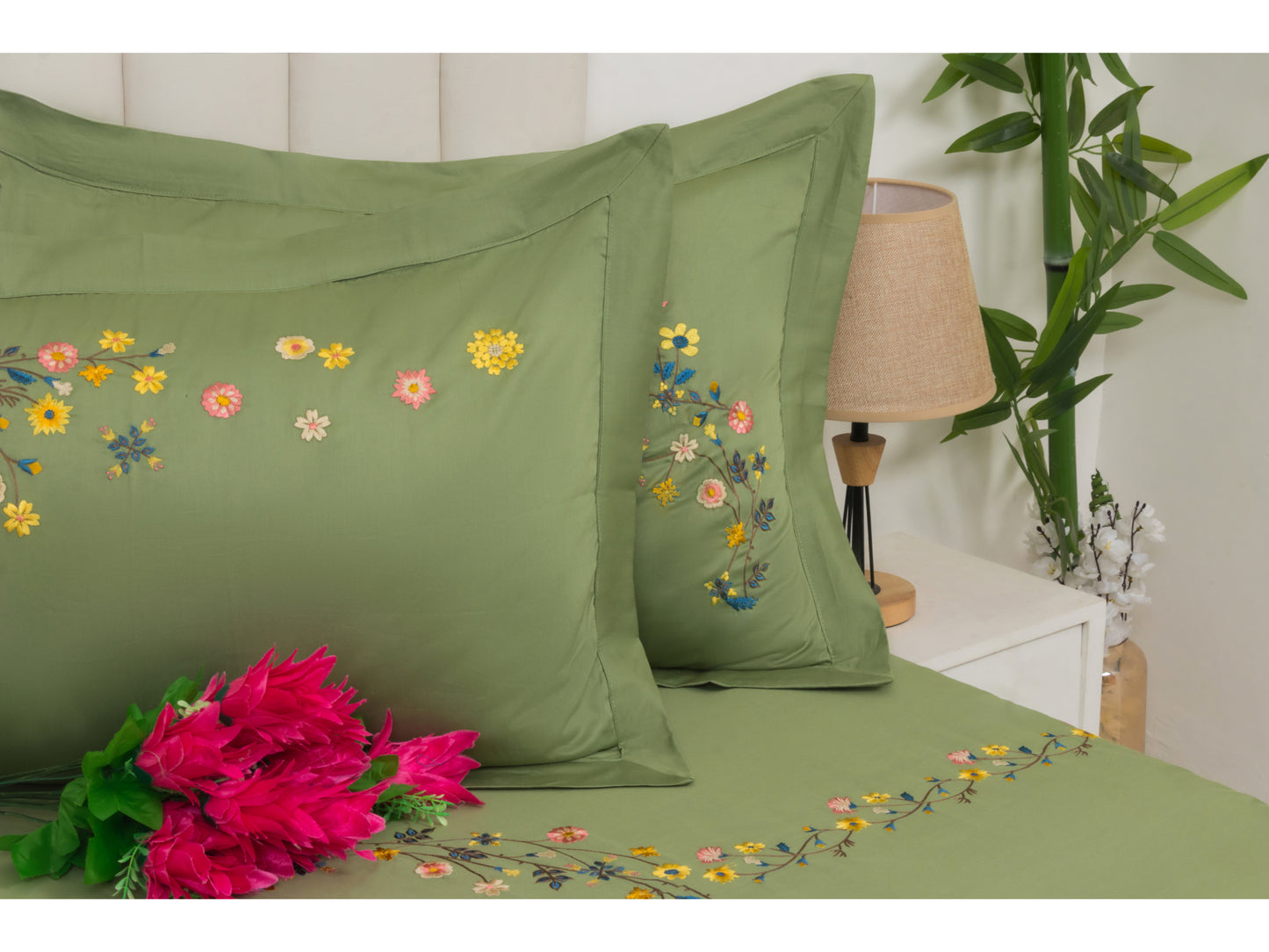 EMBROIDERY BEDSHEET 100% COTTON (3PCS)