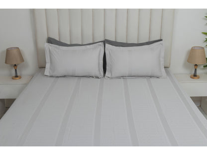 JACQUARD BEDSHEET 100% COTTON (HARBOUR GREY, 3PCS)