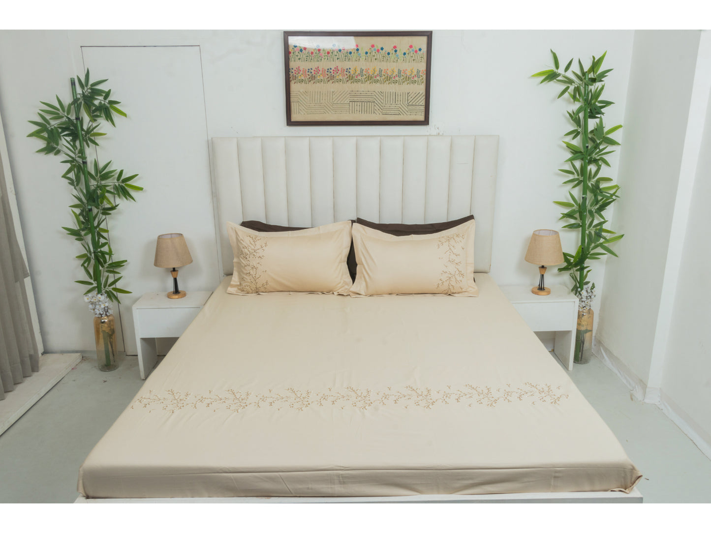 EMBROIDERY BEDSHEET 100% COTTON (3PCS)