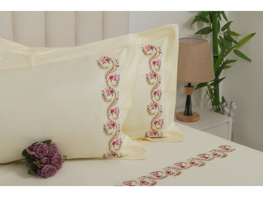 EMBROIDERY BEDSHEET 100% COTTON (3PCS) - Bedding Bliss