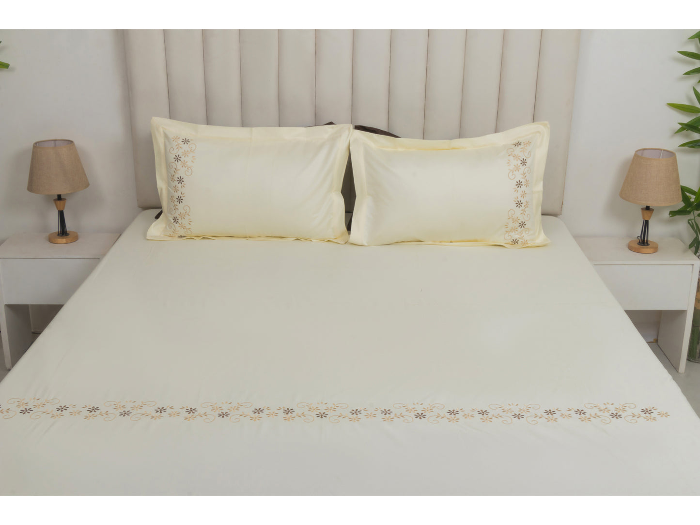 EMBROIDERY BEDSHEET 100% COTTON (3PCS)